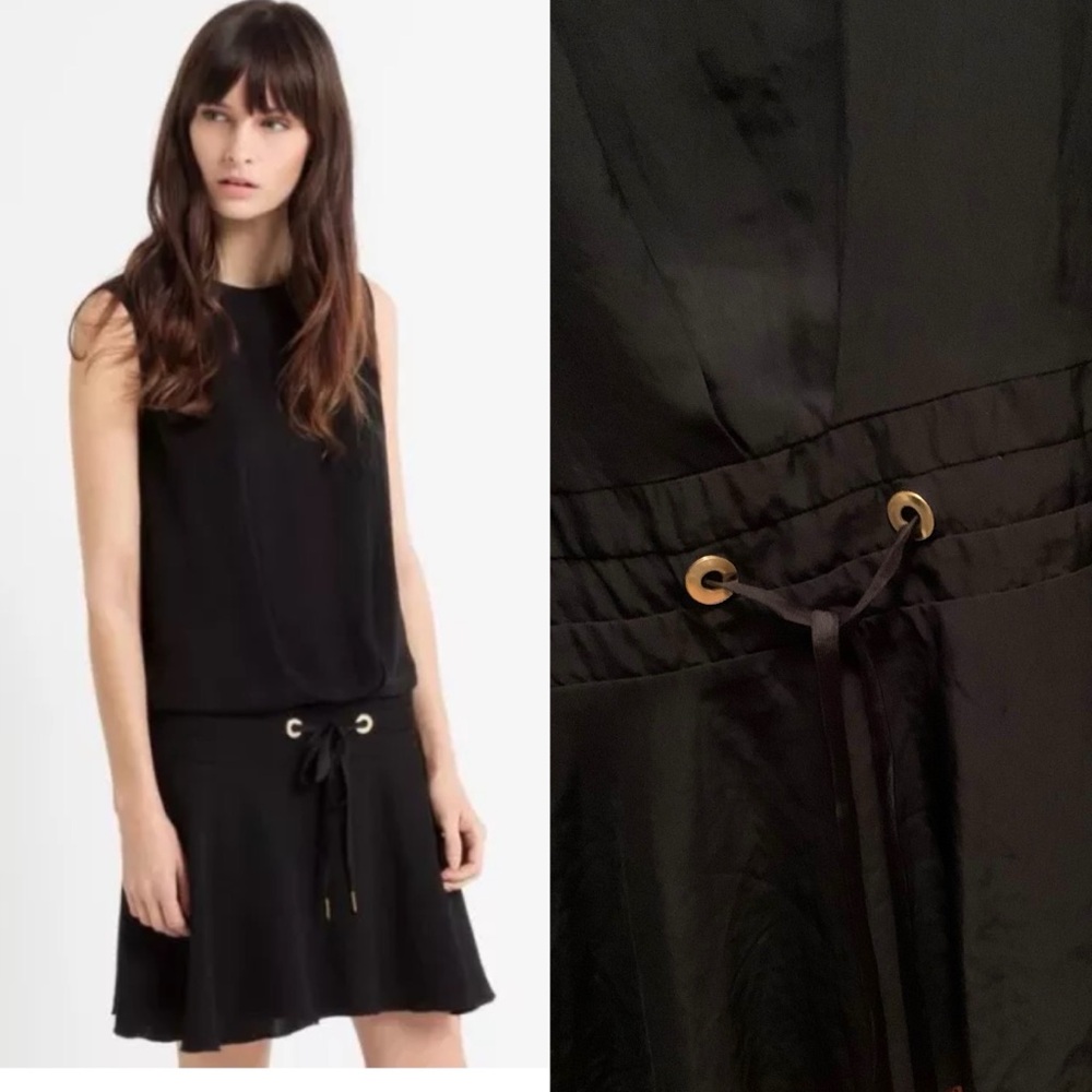 Sandro Rosilda Black Drawstring Dress - Picture 2 of 13
